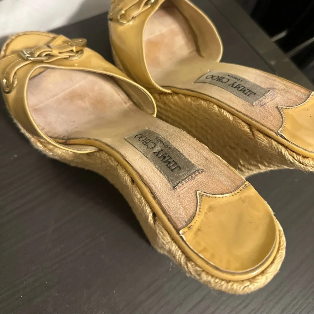 Authentic Jimmy Choo Women’s Yellow Wedge Sandals